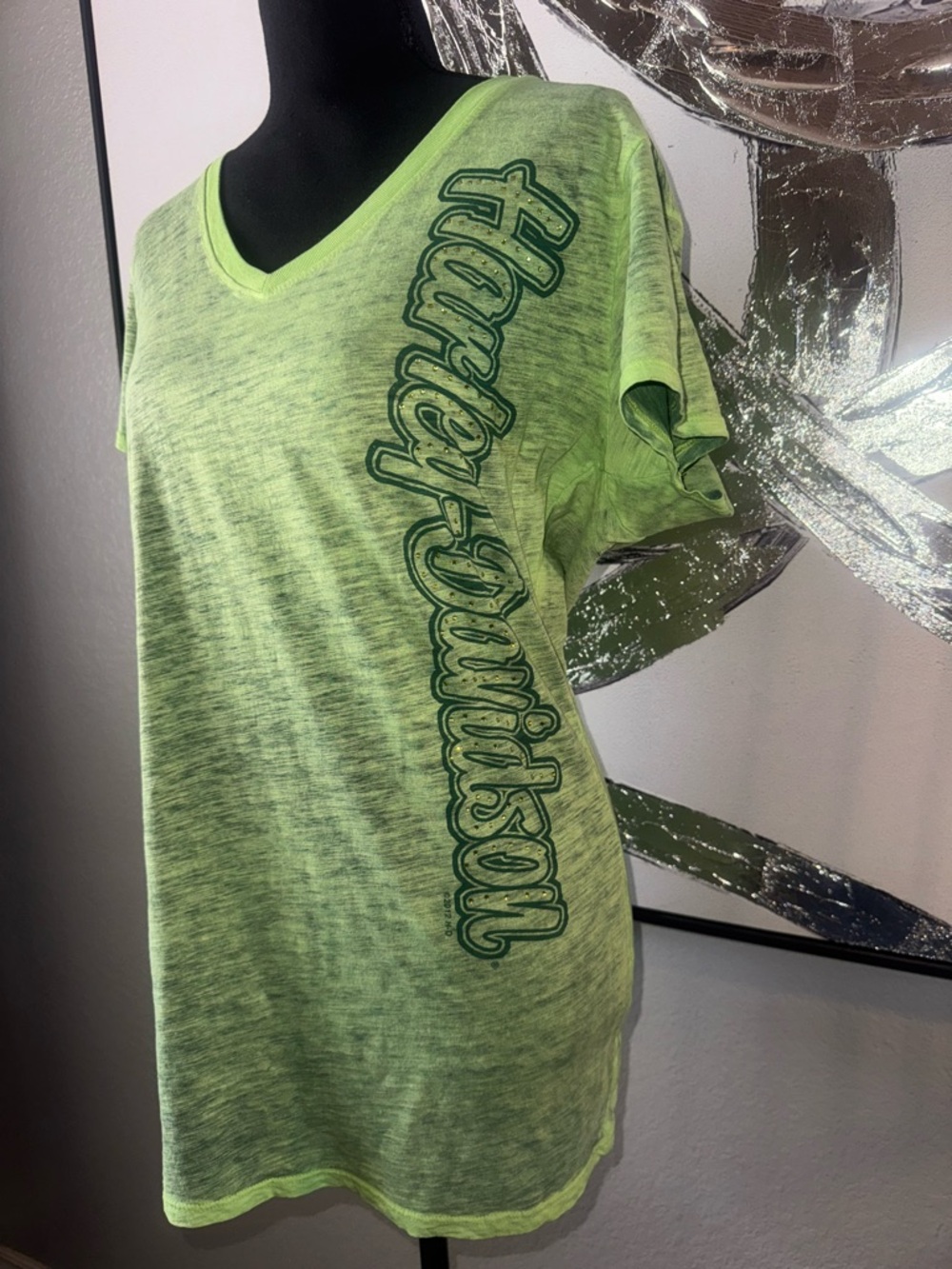 Harley-Davidson Neon Lime Short Sleeve V-Neck Tee